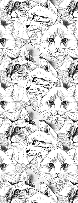 Roller blind for large window Drawn cats