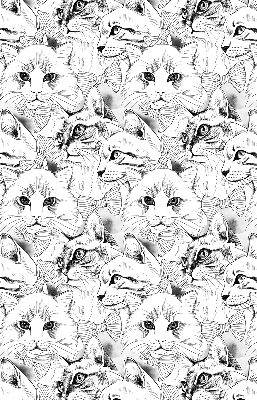 Roller blind for large window Drawn cats
