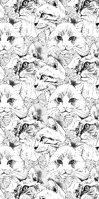 Roller blind for large window drawn cats pattern