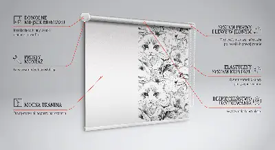 Roller blind for large window drawn cats pattern