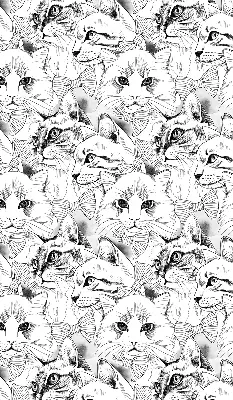 Roller blind for large window drawn cats pattern