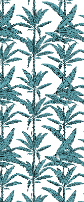 Fabric roller blind palm leaves pattern
