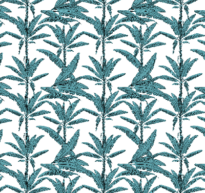 Fabric roller blind Palm leaves