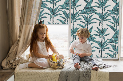 Fabric roller blind Palm leaves