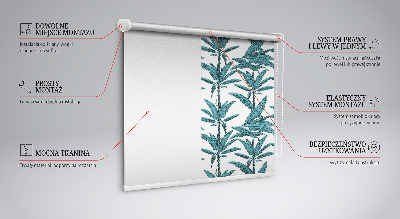 Fabric roller blind Palm leaves