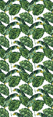 Modern roller blind with exotic leaves pattern