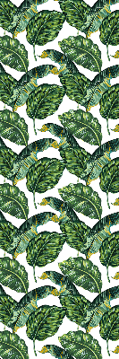Modern roller blind with exotic leaves pattern