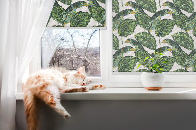 Modern roller blind Exotic leaves