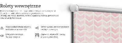 Fabric roller blind Pink zigzags