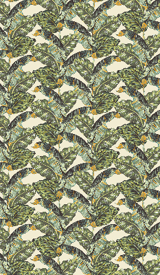 Modern roller blind with leaves pattern