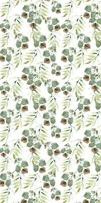 Roller blind for large window green leaves pattern