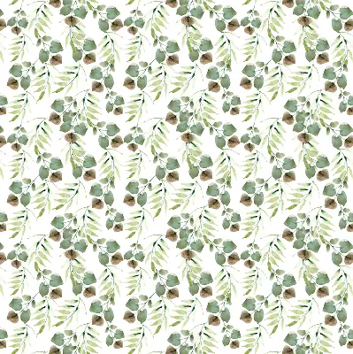 Roller blind for large window green leaves pattern