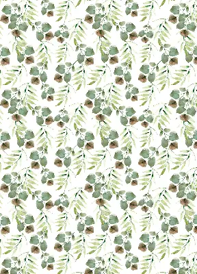 Roller blind for large window green leaves pattern