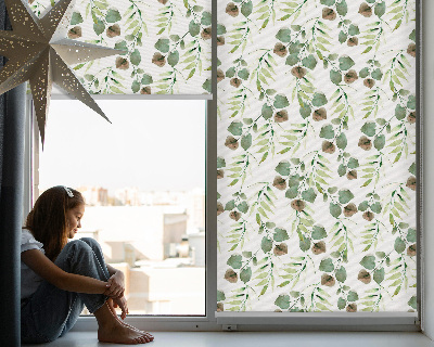 Roller blind for large window Green leaves