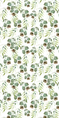 Roller blind for large window green leaves pattern