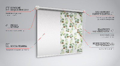 Roller blind for large window Green leaves