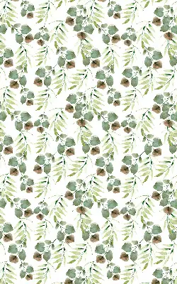 Roller blind for large window green leaves pattern