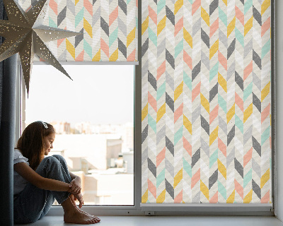 Fabric roller blind colorful herringbone pattern