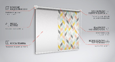 Fabric roller blind colorful herringbone pattern
