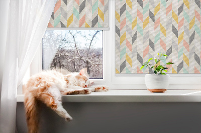 Fabric roller blind colorful herringbone pattern