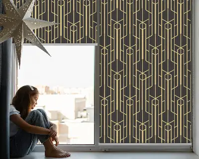 Modern roller blind in yellow pattern