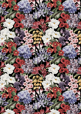 Roller blind for large window Colorful flowers
