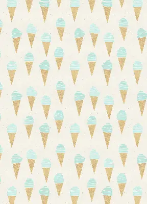 Fabric roller blind ice cream in a cone pattern