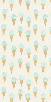 Fabric roller blind ice cream in a cone pattern