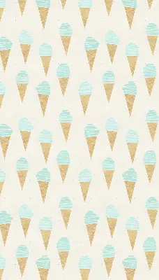 Fabric roller blind ice cream in a cone pattern