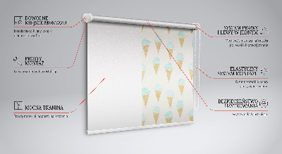 Fabric roller blind Ice cream in a cone