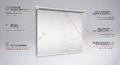 Modern roller blind with a gray triangle pattern