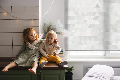 Modern roller blind Gray triangle pattern
