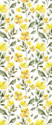 Fabric roller blind Yellow flowers