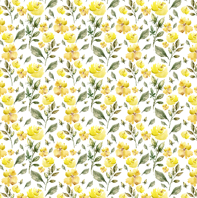 Fabric roller blind Yellow flowers