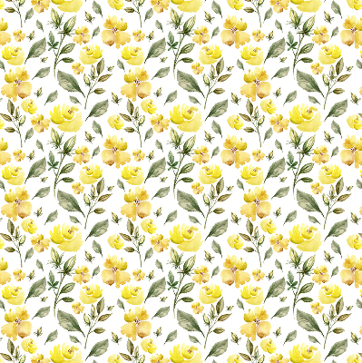 Fabric roller blind Yellow flowers