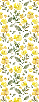 Fabric roller blind Yellow flowers