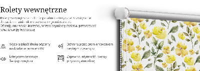 Fabric roller blind Yellow flowers