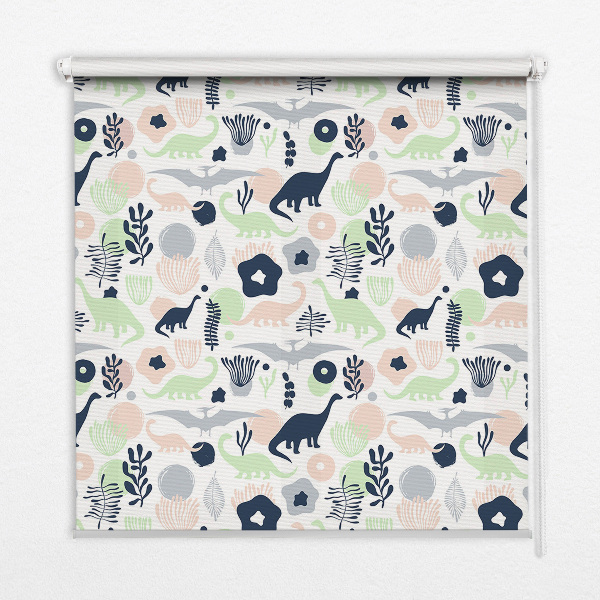 Modern roller blind Colorful dinosaurs