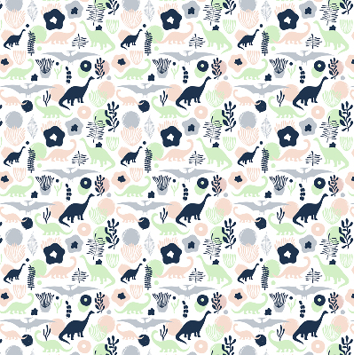 Modern roller blind Colorful dinosaurs