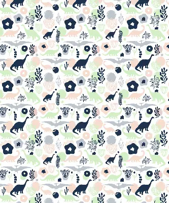 Modern roller blind with a colorful dinosaur pattern