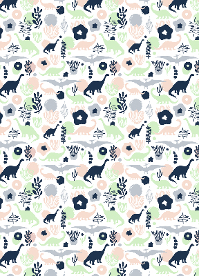 Modern roller blind Colorful dinosaurs
