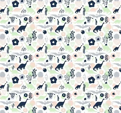 Modern roller blind with a colorful dinosaur pattern