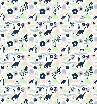 Modern roller blind with a colorful dinosaur pattern