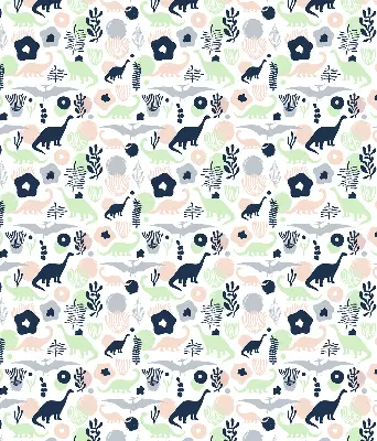 Modern roller blind with a colorful dinosaur pattern