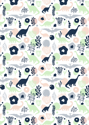 Modern roller blind Colorful dinosaurs