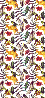 Roller blind for large windows with colorful flower pattern
