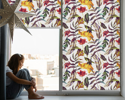 Roller blind for large window Colorful flowers