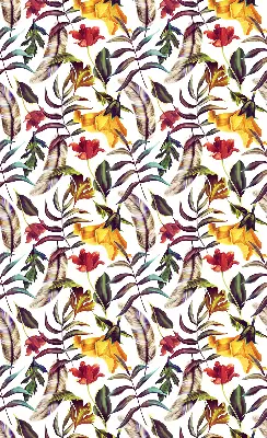 Roller blind for large windows with colorful flower pattern