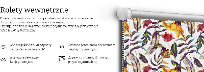Roller blind for large window Colorful flowers