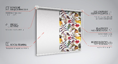 Roller blind for large windows with colorful flower pattern